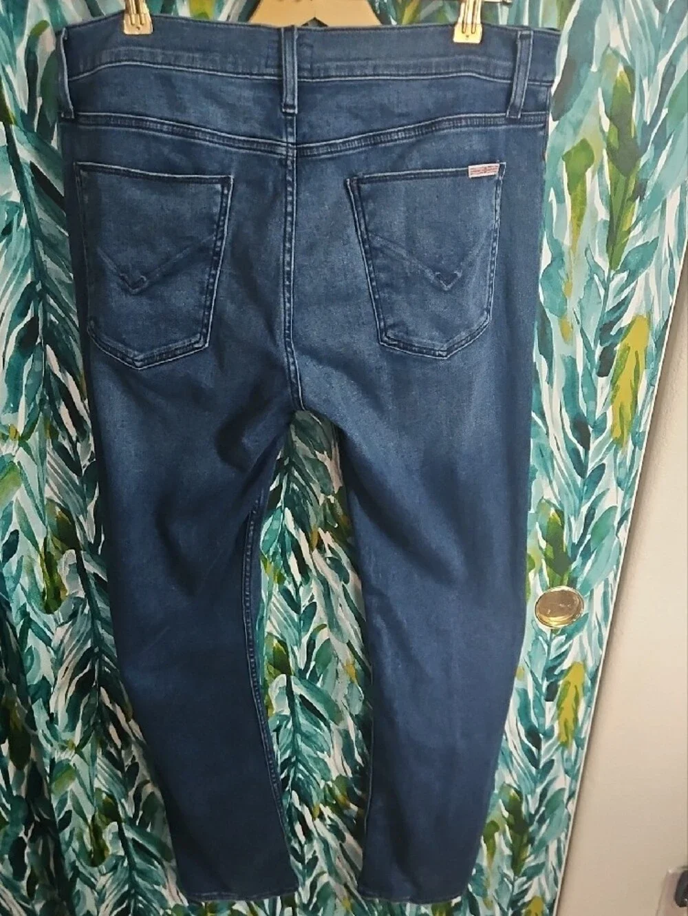 Hudson Byron Straight Jeans in Dark Blue Stretch Denim - Size 34
